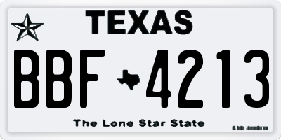 TX license plate BBF4213