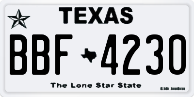 TX license plate BBF4230
