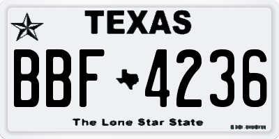 TX license plate BBF4236