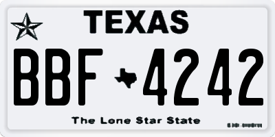 TX license plate BBF4242