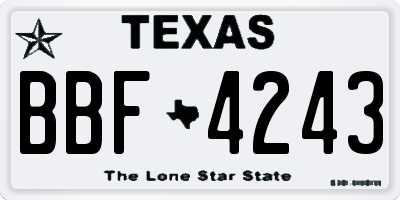 TX license plate BBF4243
