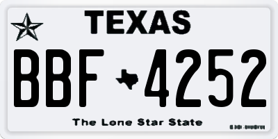 TX license plate BBF4252