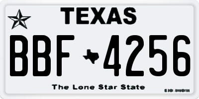 TX license plate BBF4256
