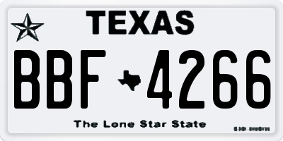 TX license plate BBF4266