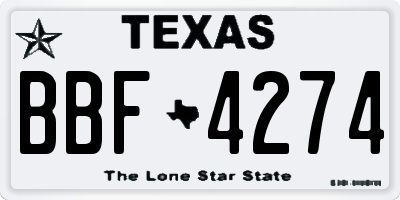 TX license plate BBF4274