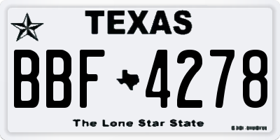 TX license plate BBF4278