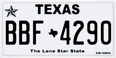 TX license plate BBF4290