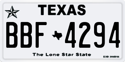 TX license plate BBF4294