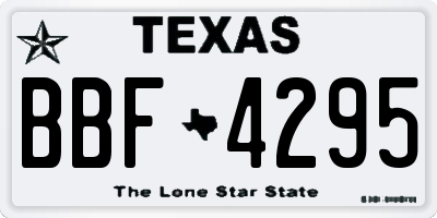 TX license plate BBF4295