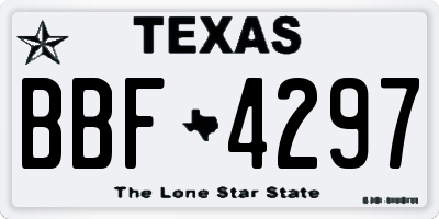 TX license plate BBF4297