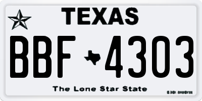 TX license plate BBF4303