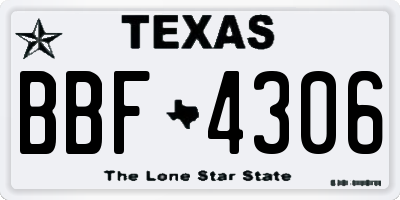 TX license plate BBF4306