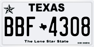 TX license plate BBF4308