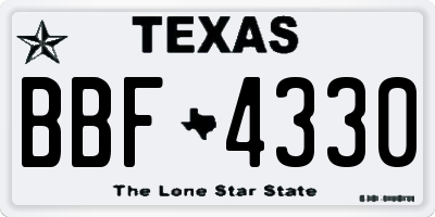 TX license plate BBF4330