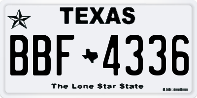 TX license plate BBF4336