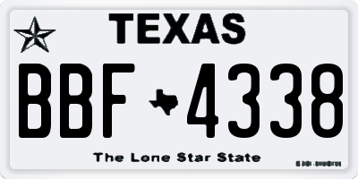 TX license plate BBF4338