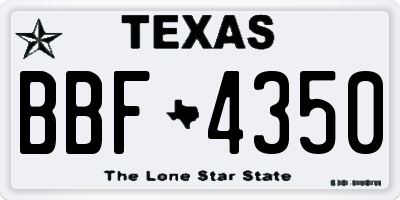 TX license plate BBF4350