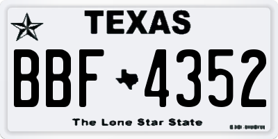 TX license plate BBF4352