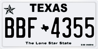 TX license plate BBF4355