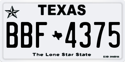 TX license plate BBF4375