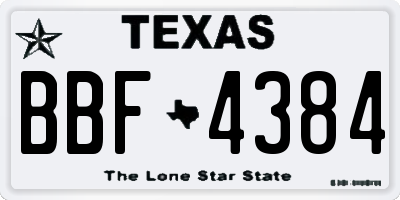 TX license plate BBF4384