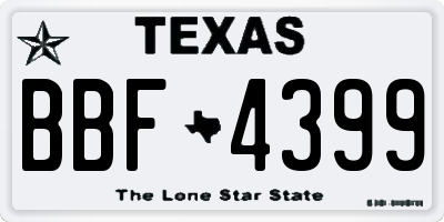 TX license plate BBF4399
