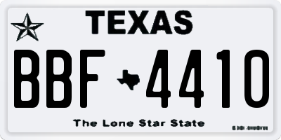TX license plate BBF4410