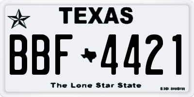 TX license plate BBF4421
