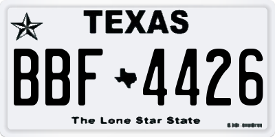 TX license plate BBF4426