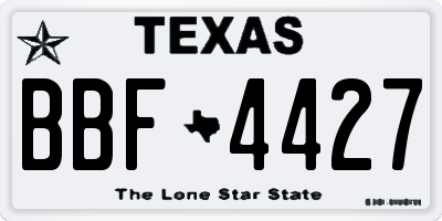 TX license plate BBF4427