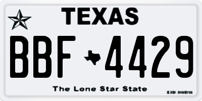 TX license plate BBF4429