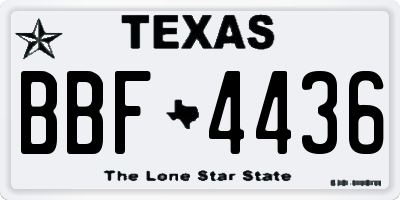 TX license plate BBF4436