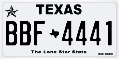 TX license plate BBF4441