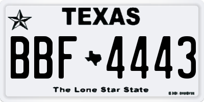 TX license plate BBF4443