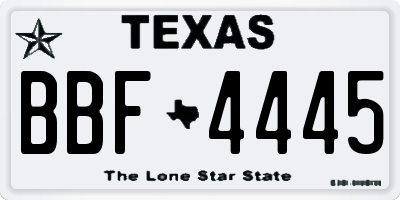 TX license plate BBF4445