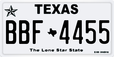 TX license plate BBF4455