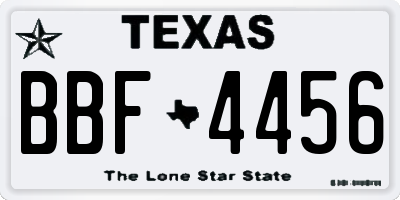 TX license plate BBF4456