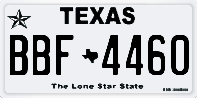 TX license plate BBF4460