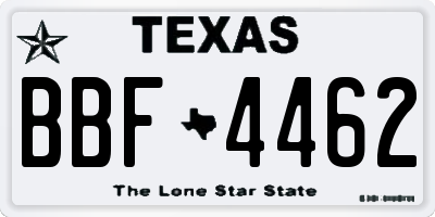 TX license plate BBF4462