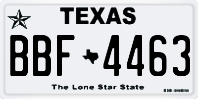 TX license plate BBF4463