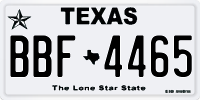 TX license plate BBF4465
