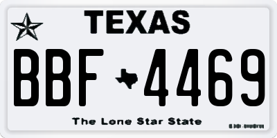 TX license plate BBF4469