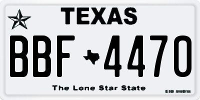 TX license plate BBF4470