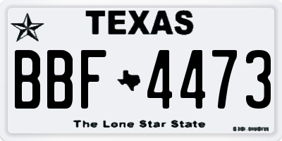 TX license plate BBF4473