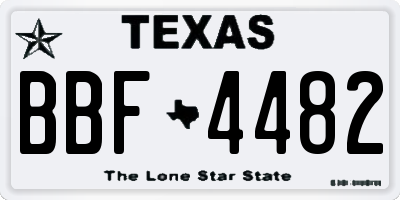 TX license plate BBF4482
