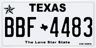 TX license plate BBF4483