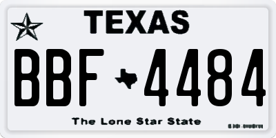 TX license plate BBF4484