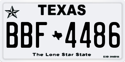 TX license plate BBF4486