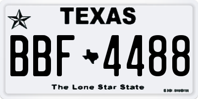 TX license plate BBF4488