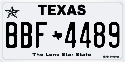 TX license plate BBF4489